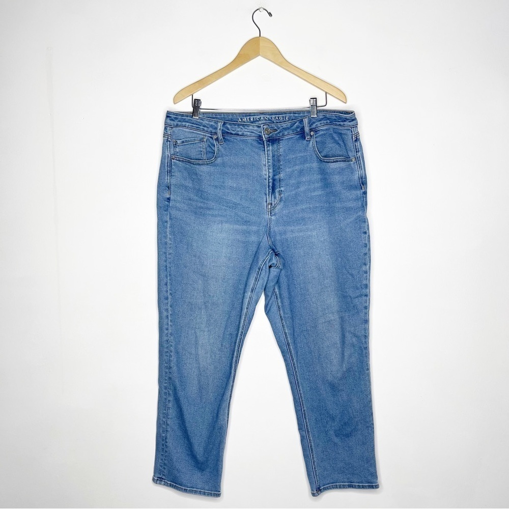 American Eagle Mom Jeans Straight Taper Denim Size 18